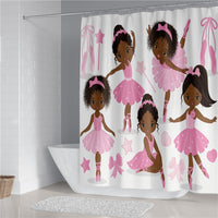 Black American Afro Woman Print Shower Curtain Bathroom Accessories Waterproof Bathtub Screen Toilet Lid Cover Home Decoration - Divine Diva Beauty