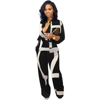 Color Block Button Up Causal Rompers Womens Jumpsuit Turn Down Collar Long Sleeve Sashes Bodysuit plus size avail - Divine Diva Beauty