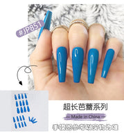 Designs Coffin Artificial Nails Tips Overhead with Glue Press on Nail False Nails Set Nail Art Tools Accessories - Divine Diva Beauty