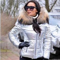 Thick Parka Fur Collar Hooded Jacket outerwear - Divine Diva Beauty