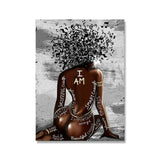 African American Black Woman Art Print Poster Afro Black Girl Queen Power Canvas Painting Wall Pictures Girls Room Home Decor - Divine Diva Beauty