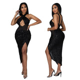 Solid Sequins Hollow Out  Maxi Dresses plus size avail - Divine Diva Beauty