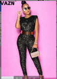 O-neck  Sequins Glitter Sleeveless Jumpsuit - Divine Diva Beauty