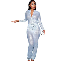 O-neck  Sequins Glitter Sleeveless Jumpsuit - Divine Diva Beauty