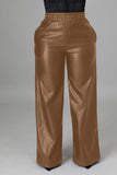 Faux Leather Straight High Waist PU Pants - Divine Diva Beauty