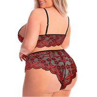 Women Sexy Lingerie Set Hollow Out Lace Perspective Bra Briefs Underwear Set Sensual plus size avail - Divine Diva Beauty