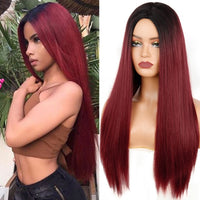 Long Straight Synthetic Middle Part Nature Wig - Divine Diva Beauty