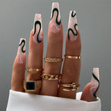 24 Pcs Wholesale Nail Supplies Acrylic Press On Nails Set Ballerina Long Fake Nails With Designs JP1403 - Divine Diva Beauty