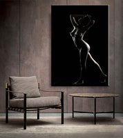 Abstract Sexy Woman with Black and White Body Art Canvas Painting Modern Nude Art Posters and Prints Wall Picture for Home Decor - Divine Diva Beauty