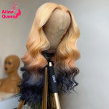 Straight Ombre Brown Colored HD Small Knots 613 Blonde Wigs Body Wave Lace Frontal Wig Long Wavy Brazilian Human Hair - Divine Diva Beauty