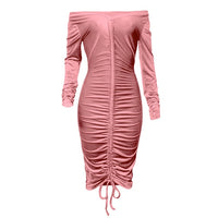 Velvet Drawstring Dress ruched tie front - Divine Diva Beauty