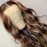 Highlight Wig Lace Front Human Hair Brazilian Straight Hair Frontal Wig T Part 13x4x1 4x1 Closure Wig 180 Density - Divine Diva Beauty