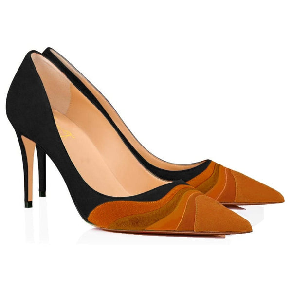 Patchwork Pumps Women High heel shoe 11+ - Divine Diva Beauty