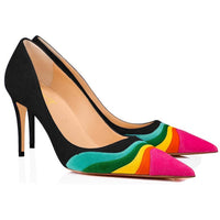 Patchwork Pumps Women High heel shoe 11+ - Divine Diva Beauty