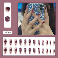 Nude Nails Press on Rhinestone XL Length Coffin Fake Nail Tips Pre Designed Z160 - Divine Diva Beauty