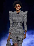Geometric 2 Piece Sets Jacket and Dress - Divine Diva Beauty