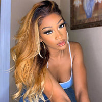Ombre Honey Brown Body Wave Wig Human Hair Wigs - Divine Diva Beauty