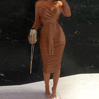 Elegant Long Sleeve Bodycon Dress - Divine Diva Beauty