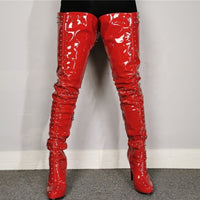 Hot red Rivet Sexy Long Thigh shoe Boots 11+ - Divine Diva Beauty