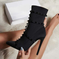 Sexy Pointed Toe Rivets ankle shoe boot - Divine Diva Beauty