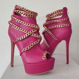 Ankle Boot chain heel shoe 11+ - Divine Diva Beauty