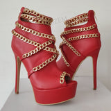 Ankle Boot chain heel shoe 11+ - Divine Diva Beauty