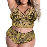 Plus Size avail Bra 2 Pieces Sets Sexy Lingerie Padded Bra Lace Embroidery Underwear - Divine Diva Beauty