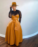 High Waist Faux Leather Long Skirts - Divine Diva Beauty
