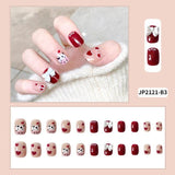 24Pcs/Box Rhinestone Butterfly Ballerina False Nails With Glue Acrylic Coffin Press On Nails Full Cover Fake Tips Manicure Tool - Divine Diva Beauty