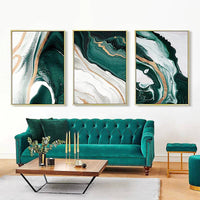 Modern abstract canvas poster, artistic wall painting, emerald, Nordic posters and prints, wall pictures for living room, - Divine Diva Beauty