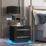 Modern Luxury Nighstand Bedside Table LED Storage Cabinet Sofa Bed side Table High Gloss Coffee Table Home Furniture Night Stand - Divine Diva Beauty