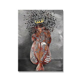 African American Black Woman Art Print Poster Afro Girl Music Letter Queen Canvas Painting Wall Pictures Girls Room Home Decor - Divine Diva Beauty