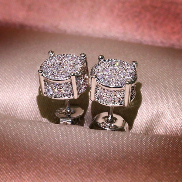 Round Zircon Crystal Earrings jewelry - Divine Diva Beauty