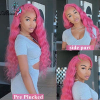 Loose Deep Wave highlight Human Hair Wig Full 13x4 HD Transparent Lace Frontal Glueless Front Pre Plucked Wigs - Divine Diva Beauty