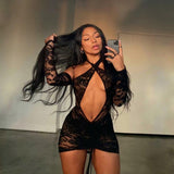 Lace See Through Mini Dress - Divine Diva Beauty