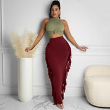 Long bodycon Fringe skirt - Divine Diva Beauty