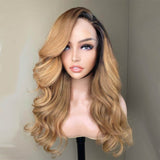 Ombre Honey Brown Body Wave Wig Human Hair Wigs - Divine Diva Beauty