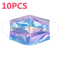 10pcs Adult Laser Mask Color Gradient Disposable Mask - Divine Diva Beauty