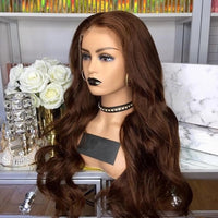 28inches Long  Ginger Lace Front Wigs Synthetic 180% density Body Wave - Divine Diva Beauty