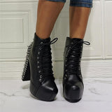 Platform Women Boots Rivets Ornament High Heel Boots Customized 11+ - Divine Diva Beauty