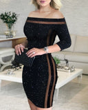 Sequin V-Neck Bodycon Midi Dress - Divine Diva Beauty