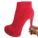 Platform Round Toe Thin Heels Boots 11+ - Divine Diva Beauty