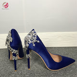Pointed Toe Crystal Stiletto Heel pump shoe 11+ - Divine Diva Beauty