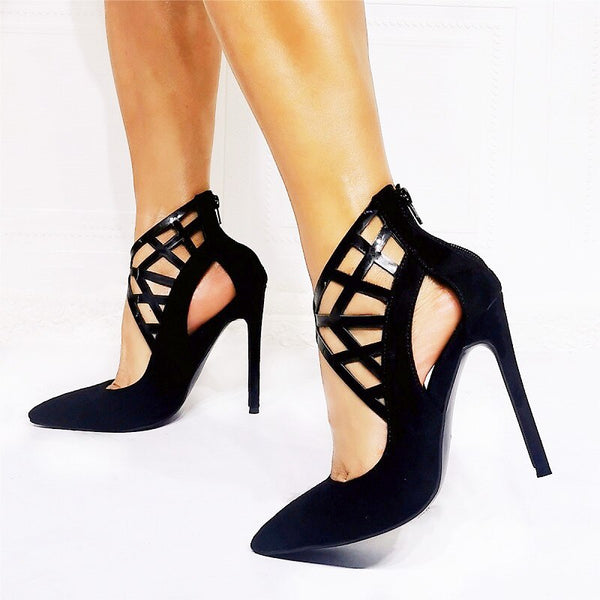 Summer Suede Leather Women Sandal pump shoe - Divine Diva Beauty
