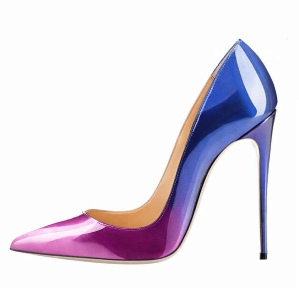 Gradient Color Patent Leather pump shoe 11+ - Divine Diva Beauty