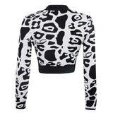 Zebra Leopard V Neck Hidden Breasted Blazers outerwear - Divine Diva Beauty