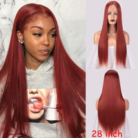 28 inch Long Straight Mix Synthetic Lace Wigs - Divine Diva Beauty