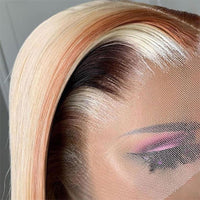 Honey Blonde Brown Lace Front Human Hair Wigs Pre Plucked Straight Lace Front Wig Human Hair Wigs For Women 613 Lace Frontal Wig - Divine Diva Beauty