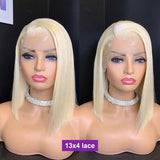 613 Blonde highlight Colored Straight 13X4 Lace Front Wig 13x6x1 4x4 Lace Closure Frontal Human Hair Brazilian Short Bob - Divine Diva Beauty