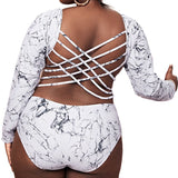 Long Sleeve Swimsuit One Piece plus Size avail Printed Swimwear - Divine Diva Beauty